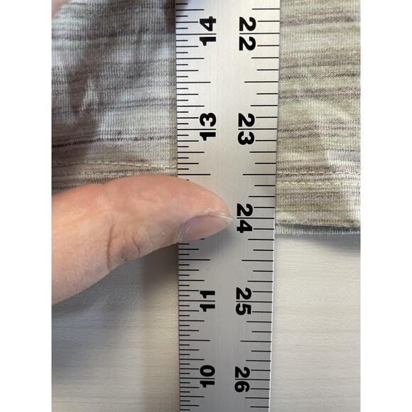 Old Navy Shirt Womens Medium Green Multi Stripe Luxe Crew Short Sleeve Stretch - Picture 4 of 9